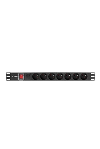 Lanberg Prelungitor de prize, 7 prize, negru, 16A, 2500W, cablu 2m