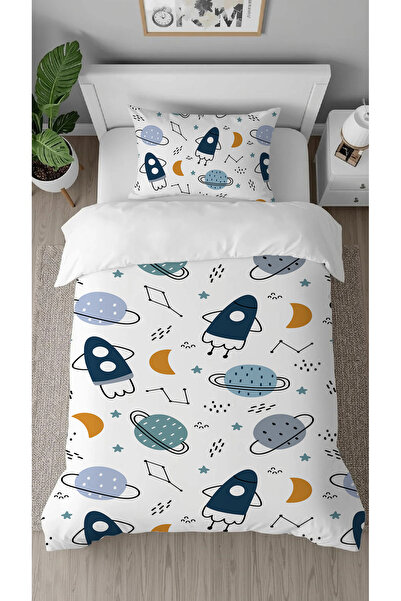 GREENDECOR Planet Astronaut Space Rocket Patterned Digital Printed Special De...
