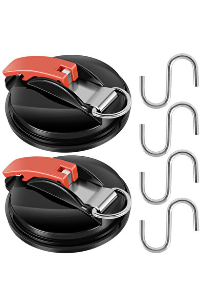 Choice 2pcs Vacuum Suction Cup Anchor with Fixed Hook Suction Cup Hook for Heavy-Duty Car Watch Strap Suita