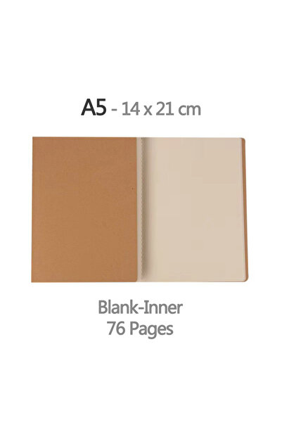 Choice KhakiCover-Blank Notebook Vintage A5 Diary Blank/grid/lined optional 38 sheets / 76 pages Sketchbook