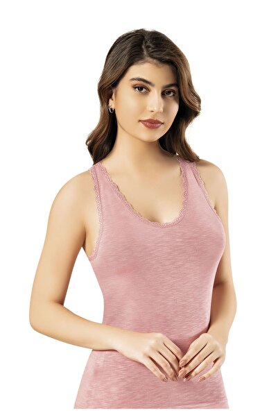 Defnem Lusi Store 5230 Thick-Strapped Lace Cami with Foam