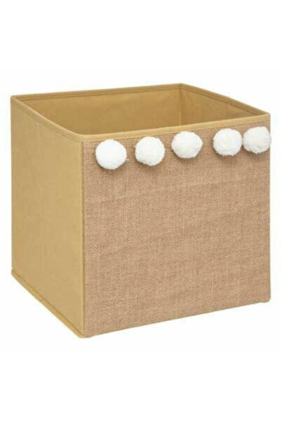 Other JUTE BOX with pompoms for shelf 29x29x29 cm