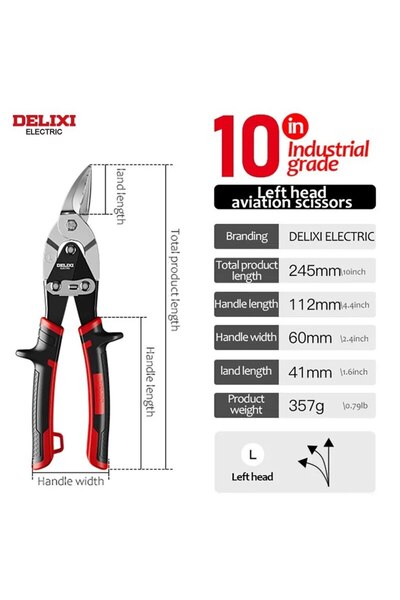 Choice1 مقص طيران كهربائي DHGDN10L DELIXI، مقص صناعي احترافي للصفائح المعدنية...