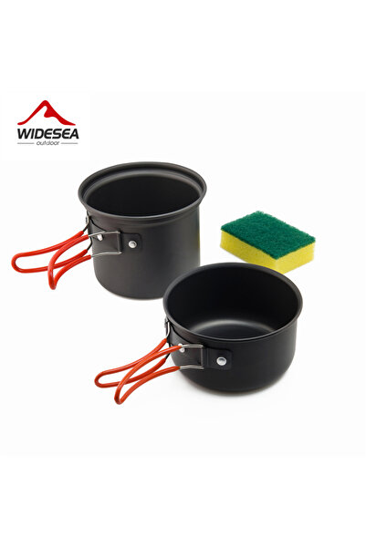Widesea orange Ultralight Camping Cooking Utensils Outdoor Tableware Pot Set Hiking Picnic Travel To