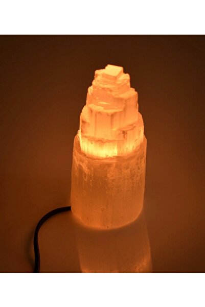 Genel Markalar Selenit Taşı Lamba - Doğal Taş Gece Lambası 20 Cm