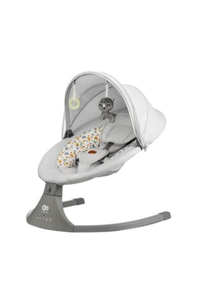 Kinderkraft Elektrická houpačka/sedadlo LUMI 2 s dálkovým ovládáním, maximální nosnost 9 kg, šedá