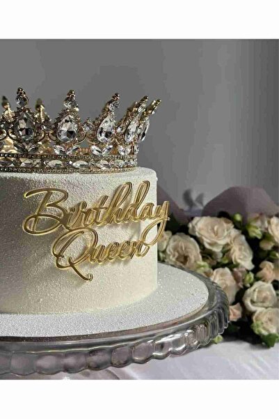 Tasarım Birthday Queen pasta süsü