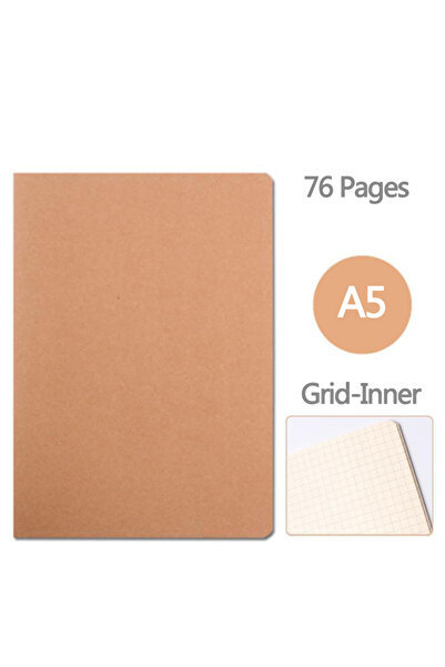 Choice KhakiCover-Grid Notebook Vintage A5 Diary Blank/grid/lined optional 38 sheets / 76 pages Sketchbook