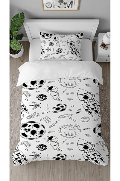 GREENDECOR Planet Astronaut Space Rocket Patterned Digital Printed Special De...