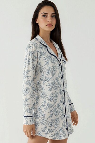 Hiccup Floral Pattern Extra Soft Comfortable Cut Mini Nightgown