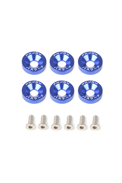 Choice Blue M8 Aluminum 6 Pcs/Pack Car Modified Hex Fasteners Fender Washer J...