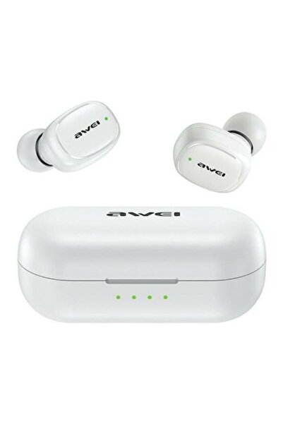 AWEI Căști fără fir, Bluetooth 5.1, 300mAh, albe