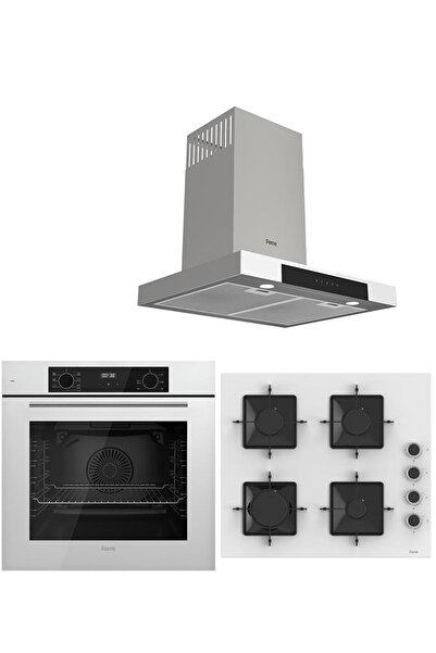 Ferre WHITE PLUS SERİSİ 3LÜ CAM ANKASTRE SET (QBL63CB-SS206-D101)