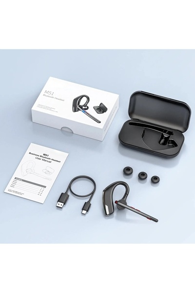 New Bee M51 Bluetooth Headset, 60-hour Battery, Charging Case, Bluetooth 5.2, Multipoint by New Bee