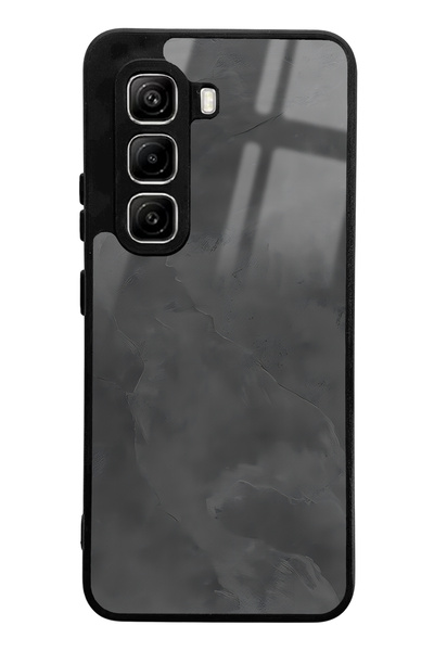 Spoyi Infinix Hot 50 Pro Compatible Gray Marble Design Glossy Phone Case