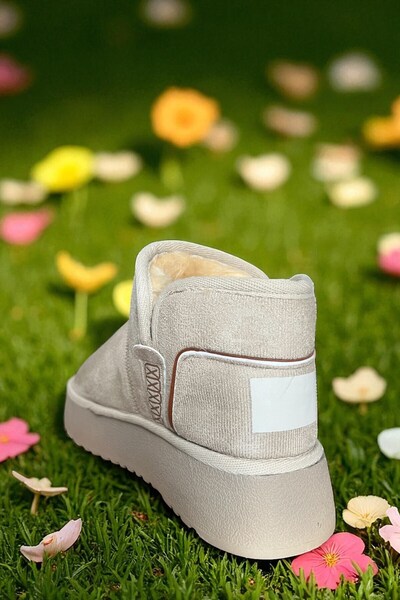 Altın Adım Kadın Anatomik Rahat Mini Süet Içi Kürklü Kalın Taban Kışlık Kadın Yarım Kuru Gün Bot