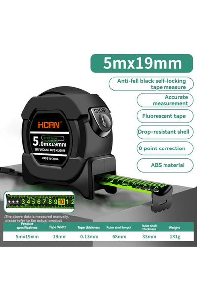 Choice 5m x19mm 5/7.5/10M Metric Measuring Tape Self Locking Fluorescent Steel Tape Measure High Precision