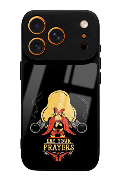 Spoyi iPhone 17 Pro Compatible Say Your Prayers Design Glossy Phone Case