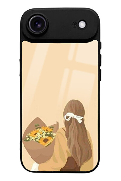 Spoyi iPhone 17 Air Compatible Floral Girl Design Glossy Phone Case