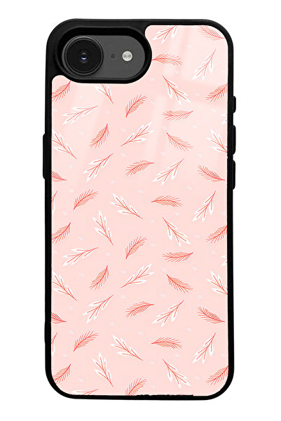 Spoyi Glossy Phone Case with Powder Leaf Design Compatible with iPhone 16