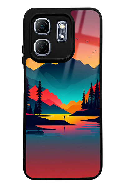 Spoyi حافظة هاتف لامعة متوافقة مع إنفينيكس هوت 50 مع تصميم غروب الشمس