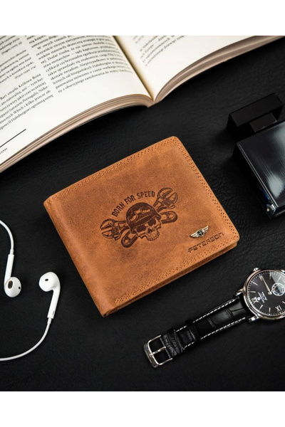 Other Men's wallet without clasp made of nubuck leather - Peterson