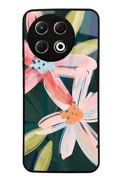 Spoyi Tecno Spark 30 Pro Compatible Glossy Phone Case with Watercolor Floral Design