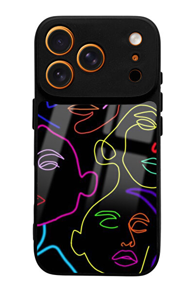 Spoyi iPhone 17 Pro Neon Silhouette Design Glossy Phone Case
