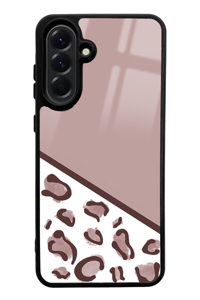 Spoyi Samsung A56 Coffee Leopard Design Glossy Phone Case Compatible