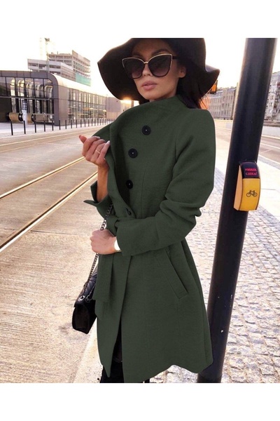 ADAMODA.RO Coat with buttons and drawstring