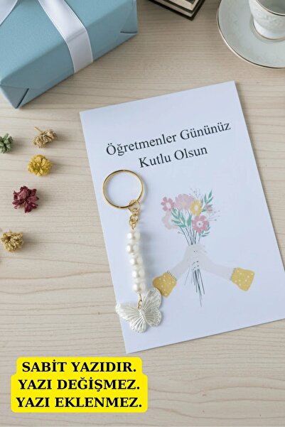 Emtory Home 5 Adet Öğretmenler Günü Hediye - Kelebek Anahtarlık - Jelatinli -...