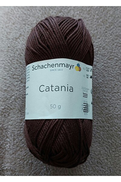 catania خيط قطني محبوك بني داكن