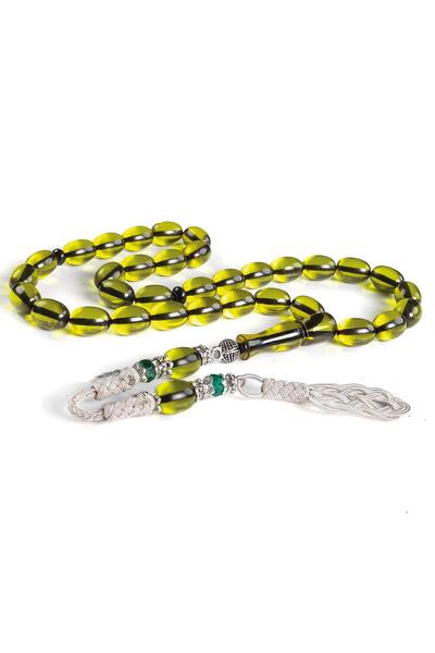 TESBİHCİBABA Bafon Kazaz Water Green Crimped Amber Prayer Beads