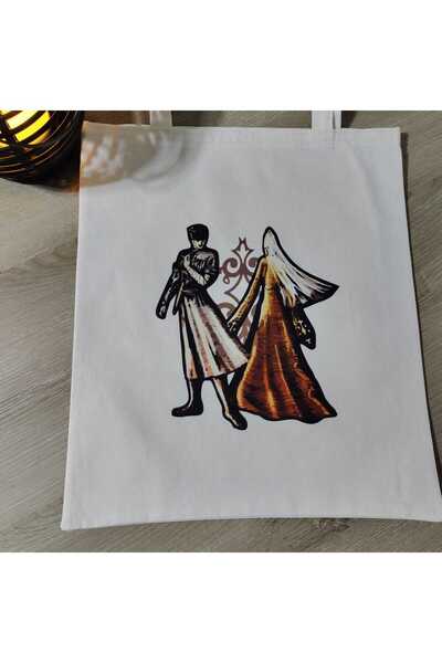 Butik Adige Men's and Women's Figure Printed Cloth Bag Women's Shoulder Bag