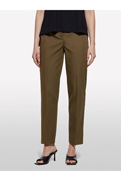 Sisley Women's Cotton Blend Side Tie High Waist Cigarette Pants 325P4Si0Lf074-Sis1C2