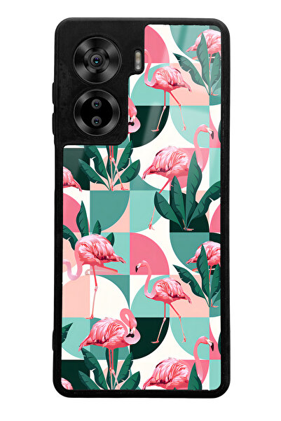 Spoyi Casper Via X40 Retro Flamingo Wallpaper Design Glossy Phone Case Compatible