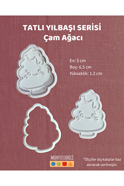 Montessori 12-Piece New Year Cookie Cutter and Stamp Set – Christmas and Winter Themed Cookie Molds