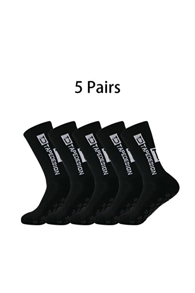 Choice TC-5-Black 5 أزواج جوارب كرة قدم جديدة متوسطة الحجم مضادة للانزلاق مع ...