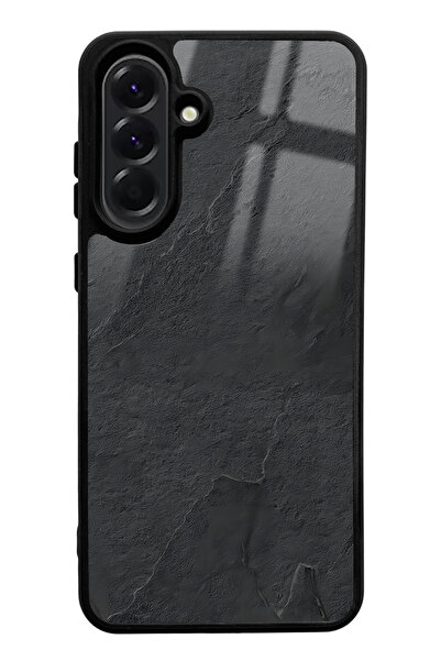 Spoyi Samsung A56 Compatible Black Marble Design Glossy Phone Case