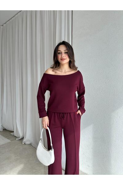 Mooi Butik Forest Suit 8671 - Burgundy