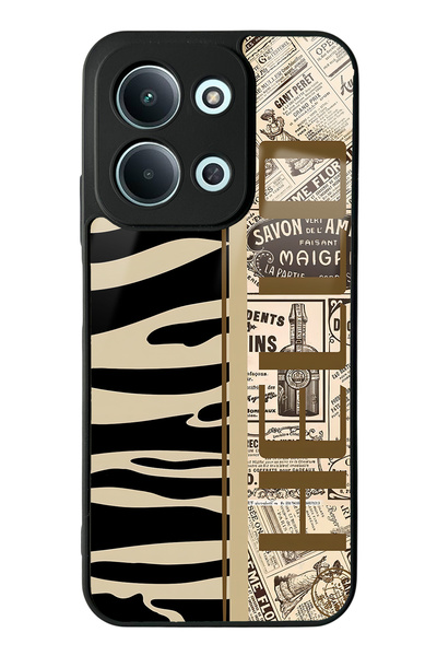 Spoyi Xiaomi Redmi 15C 4g Compatible Zebra Newspaper Design Glossy Phone Case