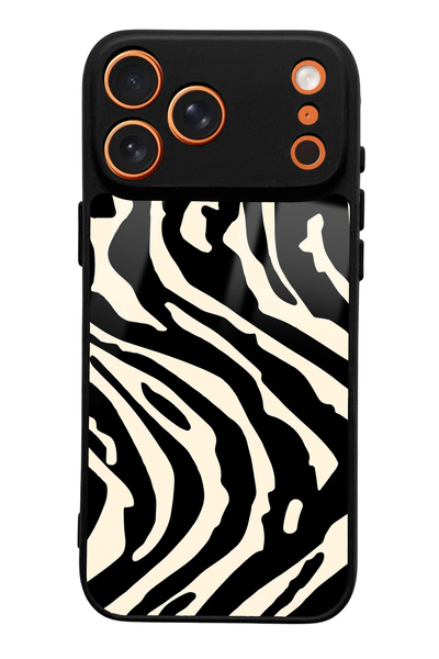 Spoyi Zebra Design Glossy Phone Case Compatible with iPhone 17 Pro Max