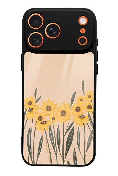 Spoyi حافظة هاتف لامعة بتصميم SunFlower متوافقة مع هاتف iPhone 17 Pro Max