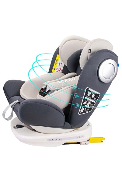 Moon Gyro 360° Rotating Car Seat with ISOFIX, Group 0+/1/2/3 – Grey