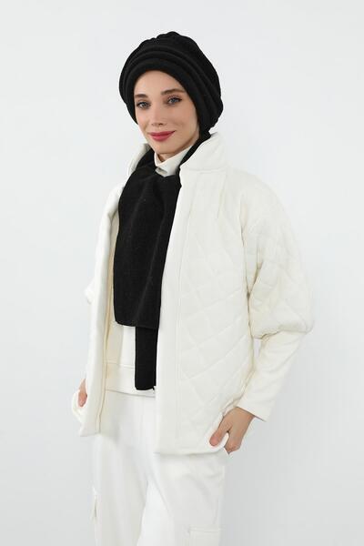 Aisha's Design Зимовий комплект з плоскою складкою та шарфом, BAT-3DK