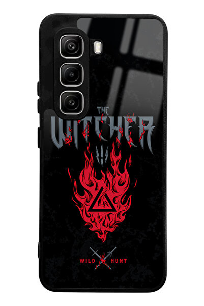 Spoyi حافظة هاتف لامعة متوافقة مع هاتف Infinix Hot 50 Pro بتصميم Witcher 3 Fire