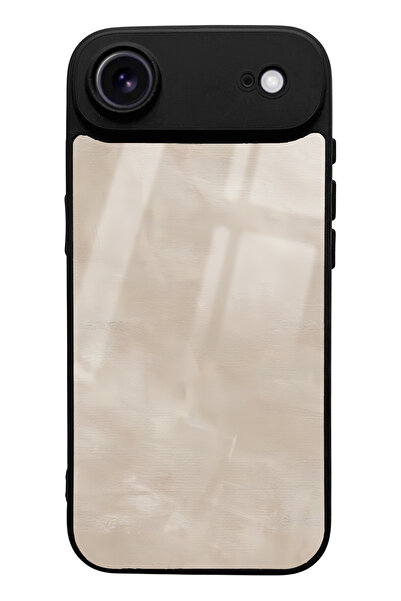 Spoyi غطاء هاتف لامع بتصميم رخامي بلون القهوة الحليبية لآيفون 17