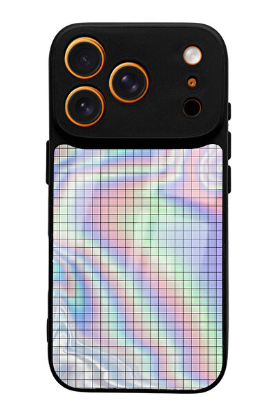 Spoyi Neon Checkerboard Design Glossy Phone Case Compatible with iPhone 17 Pro