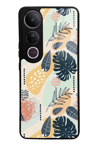 Spoyi Vivo V50 Lite Retro Leaf Design Glossy Phone Case