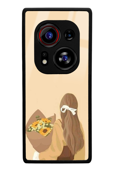 Spoyi Tecno Phantom X2 Pro Glossy Phone Case with Floral Girl Design